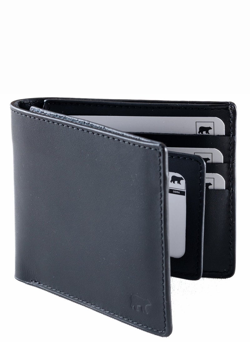 Odra Leather Odra StitchMaster Real Leather Wallet for Men – Precision Bifold Design – Black (NO990) - Image 2